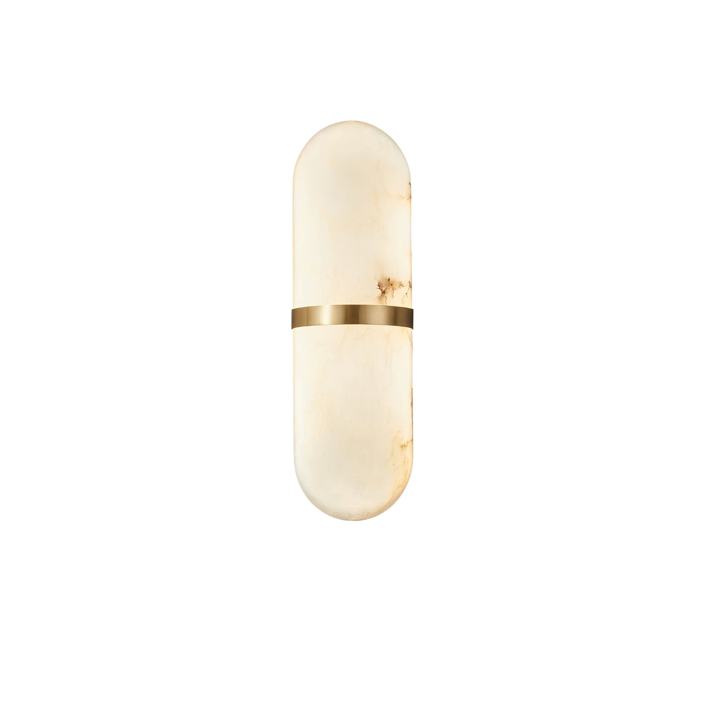 Alabaster Wall Light | Brass or Black Finish | White Shade