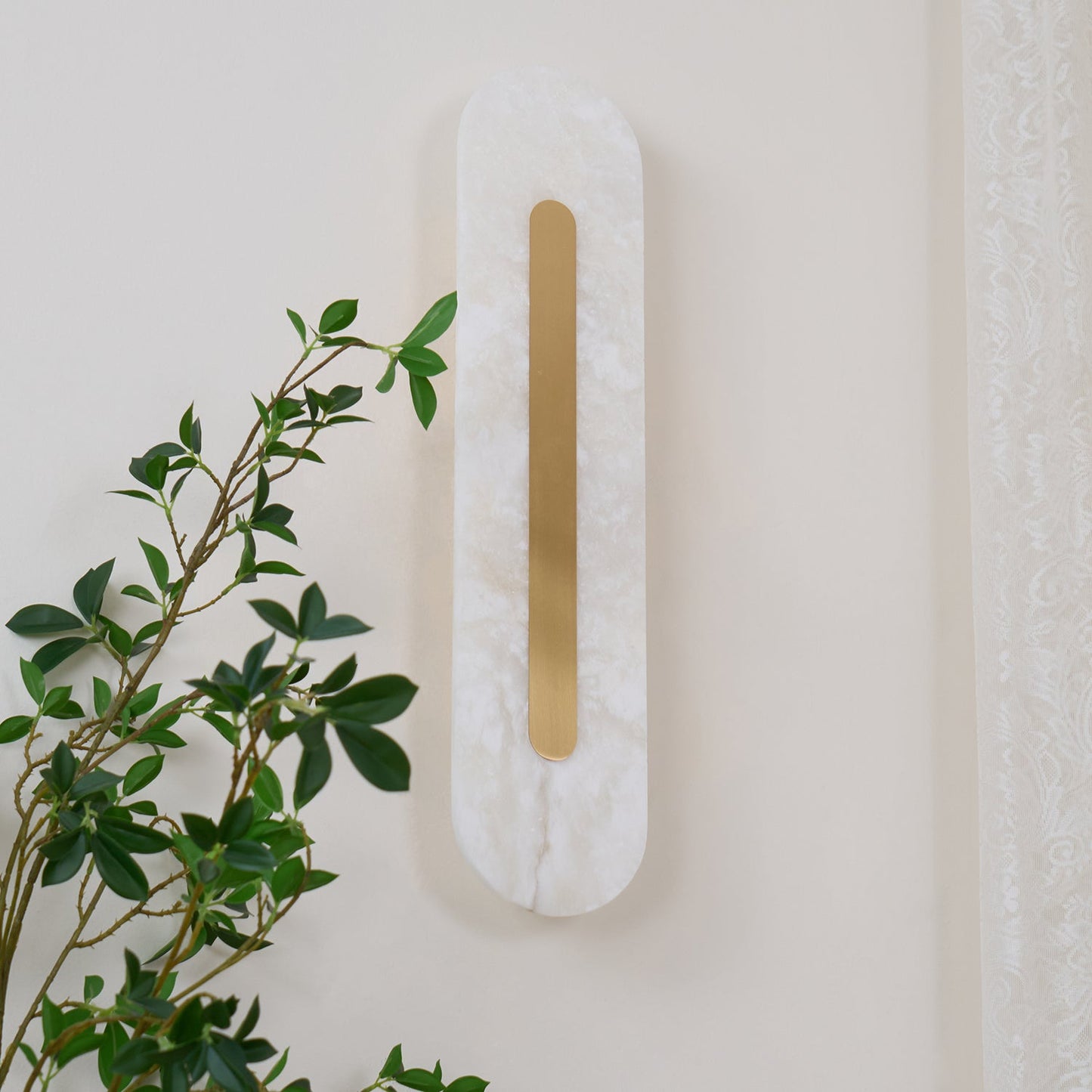 Alabaster Wall Sconce | Brass & Alabaster | Set of 2