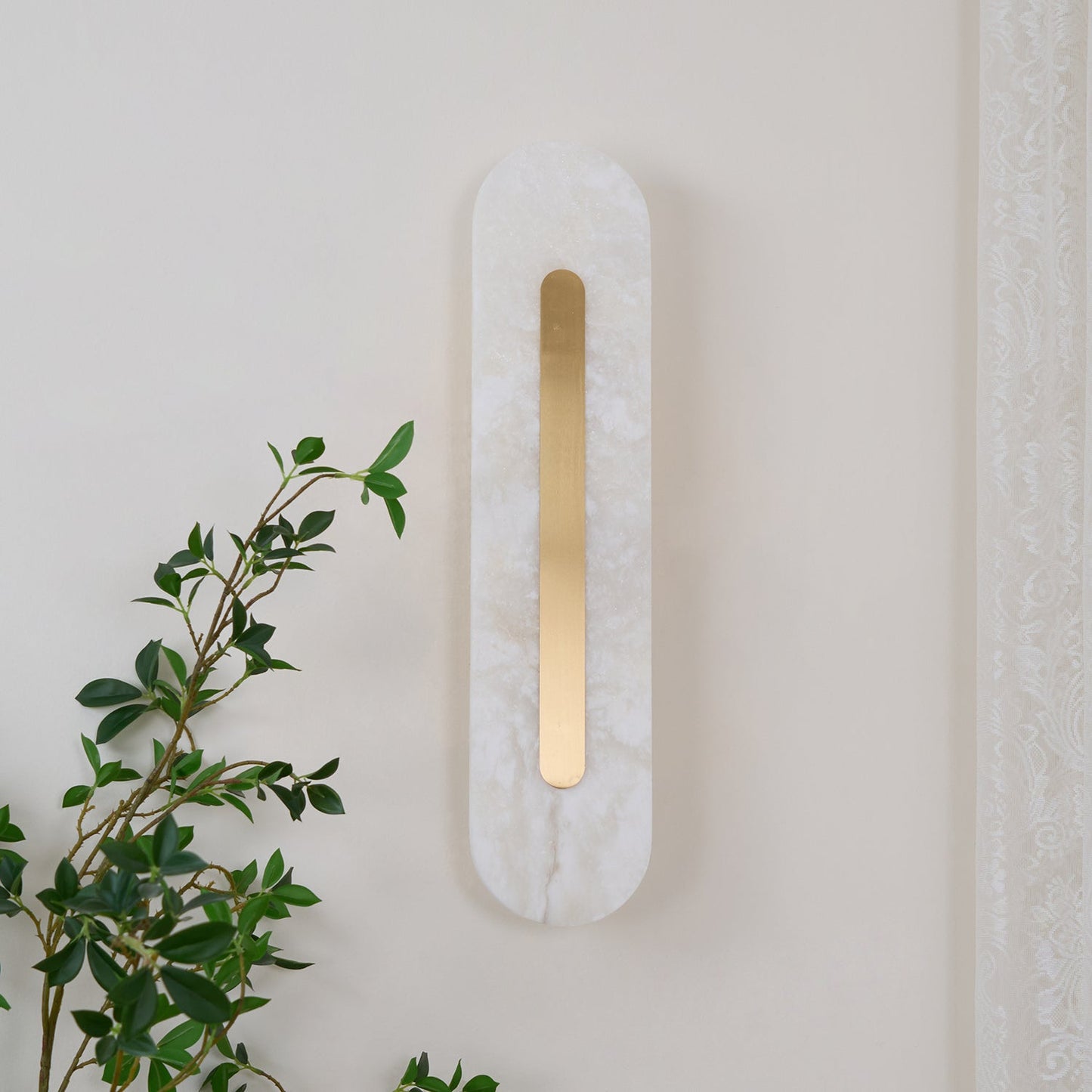 Alabaster Wall Sconce | Brass & Alabaster | Set of 2