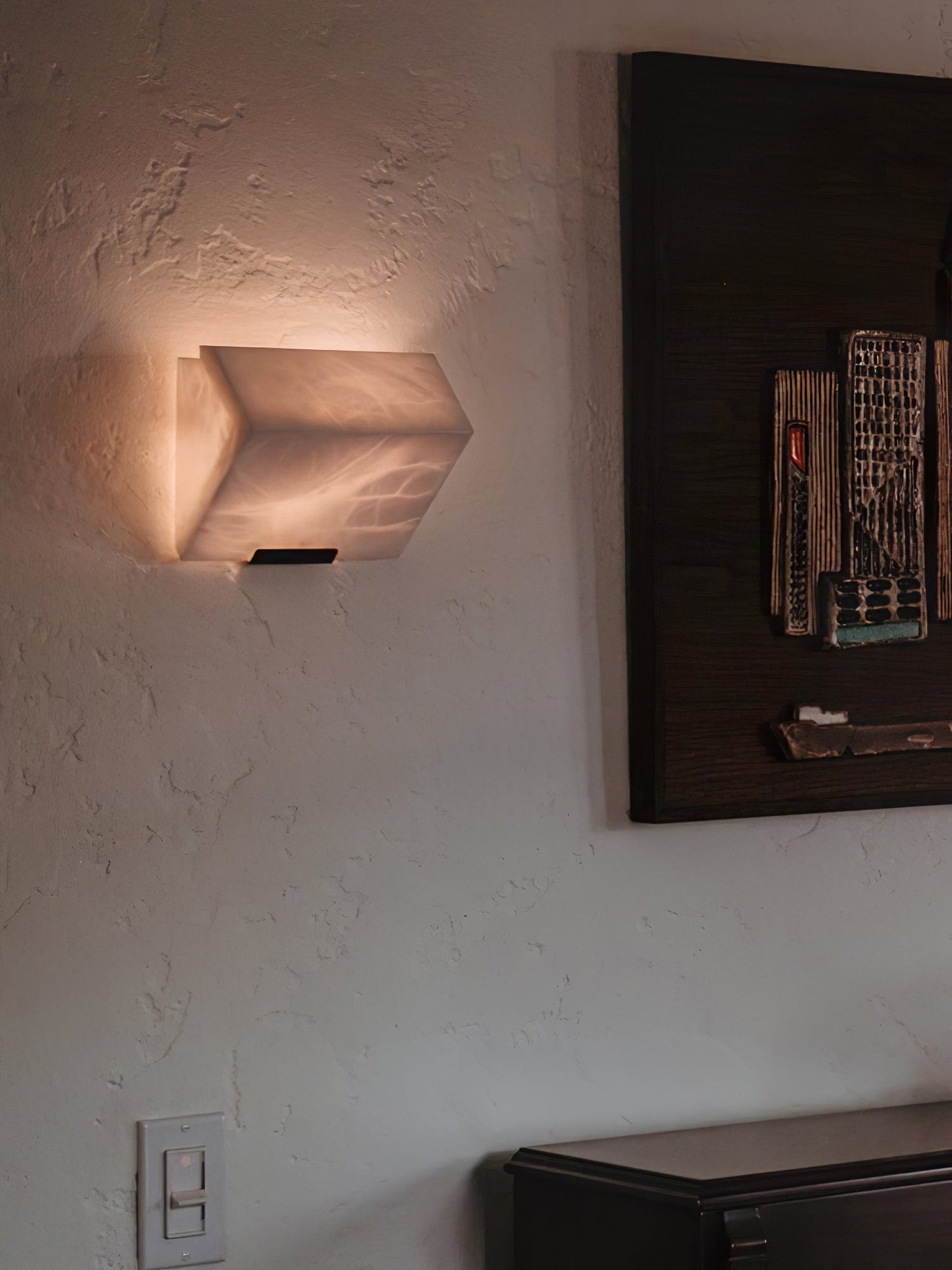 Alabaster Wall Lamp | White Alabaster & Metal | 2-Pack