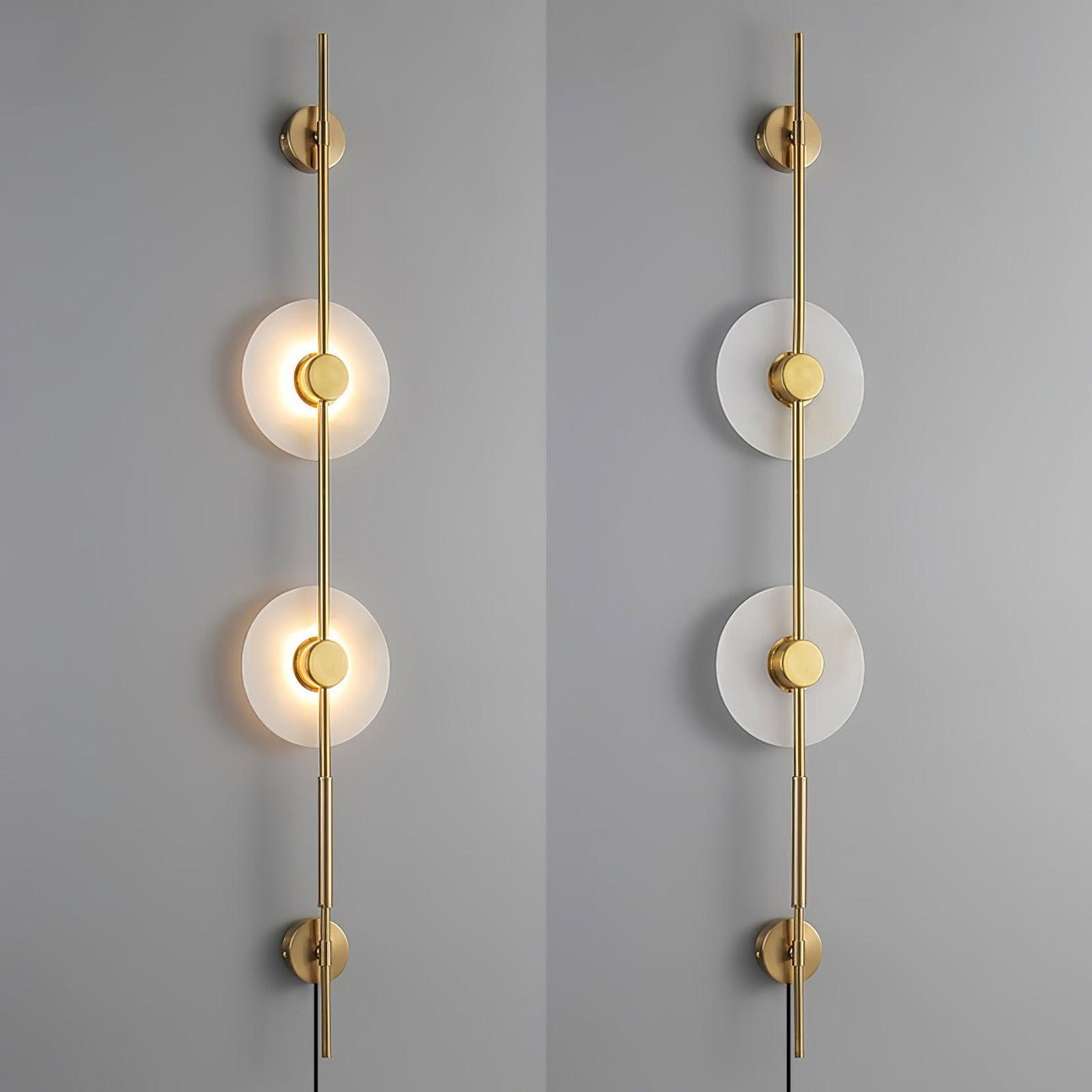 Alabaster Wall Sconce | Metal & Alabaster | Vertical