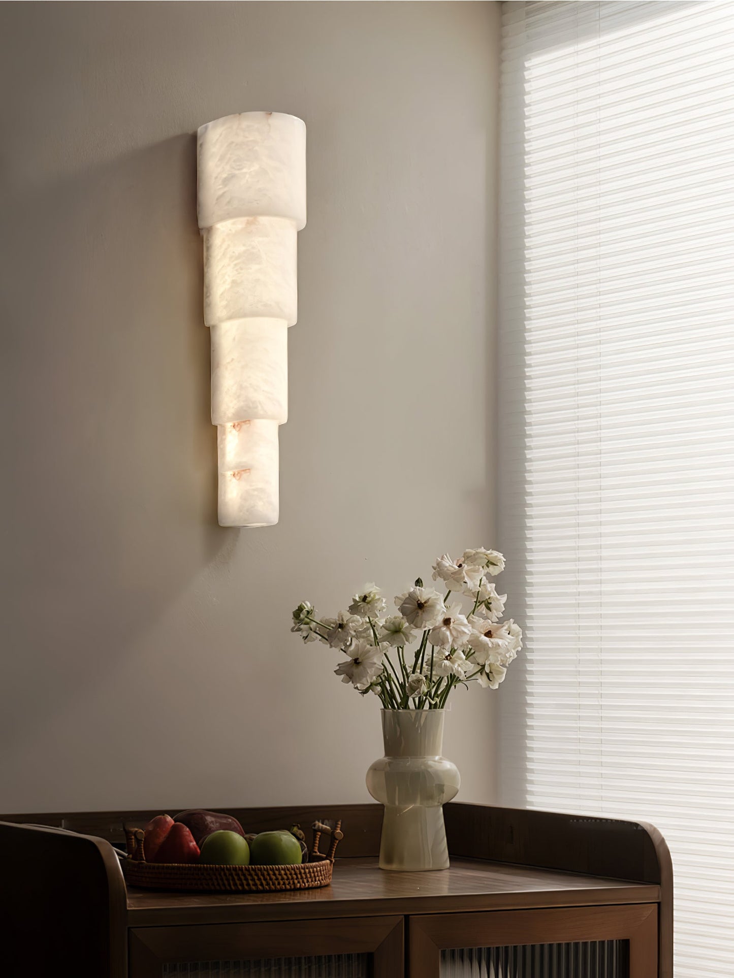 Alba Wall Sconce | Alabaster | White