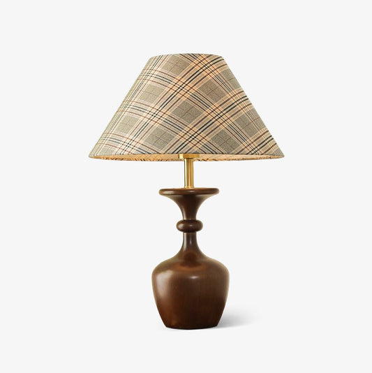 Alex Accent Table Lamp | Wood, Fabric, Metal | Walnut Color
