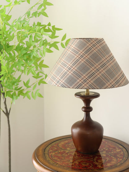 Alex Accent Table Lamp | Wood, Fabric, Metal | Walnut Color