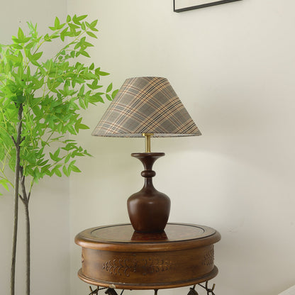 Alex Accent Table Lamp | Wood, Fabric, Metal | Walnut Color