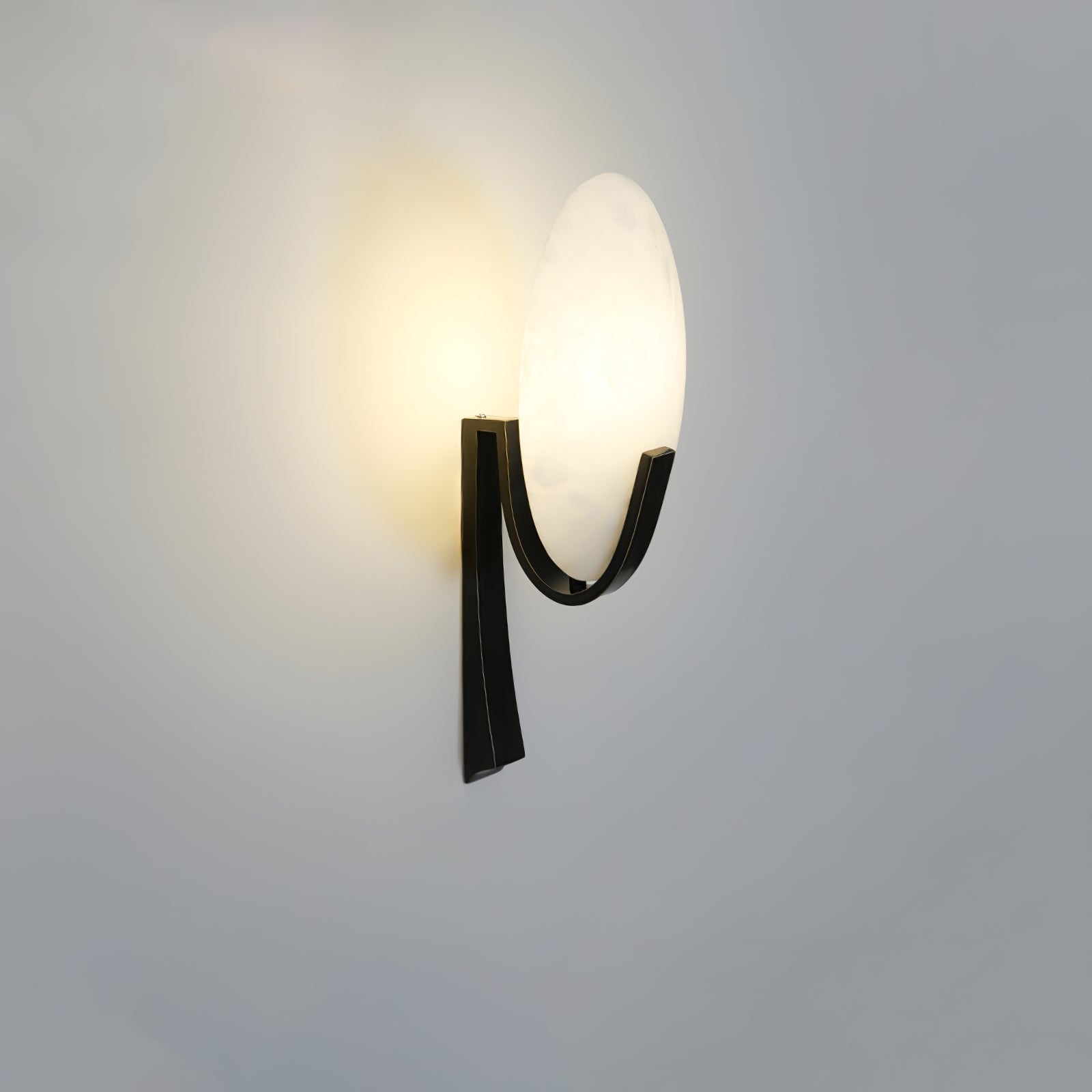 Alice Alabaster Wall Lamp | Metal & Alabaster | White Shade & Copper/Black Body