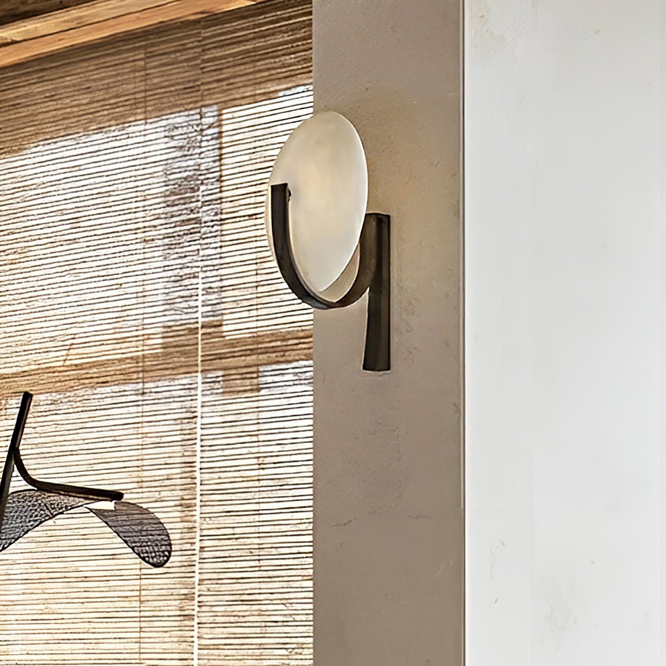 Alice Alabaster Wall Lamp | Metal & Alabaster | White Shade & Copper/Black Body