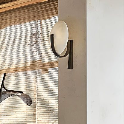 Alice Alabaster Wall Lamp | Metal & Alabaster | White Shade & Copper/Black Body