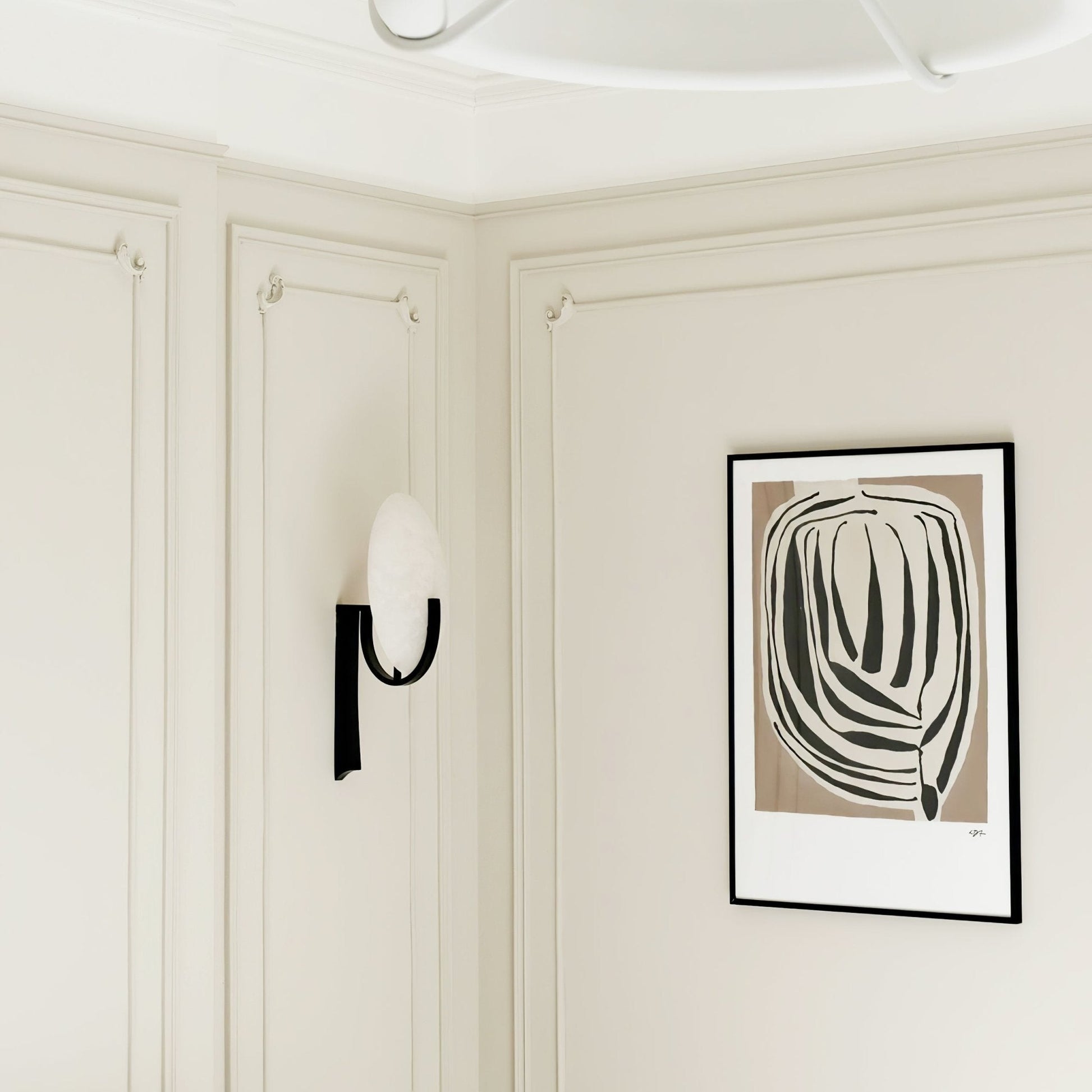 Alice Alabaster Wall Lamp | Metal & Alabaster | White Shade & Copper/Black Body
