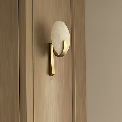 Alice Alabaster Wall Lamp | Metal & Alabaster | White Shade & Copper/Black Body