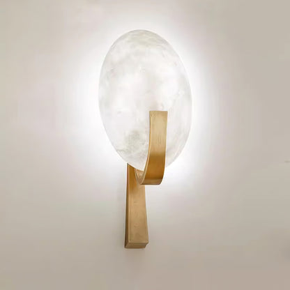Alice Alabaster Wall Lamp | Metal & Alabaster | White Shade & Copper/Black Body