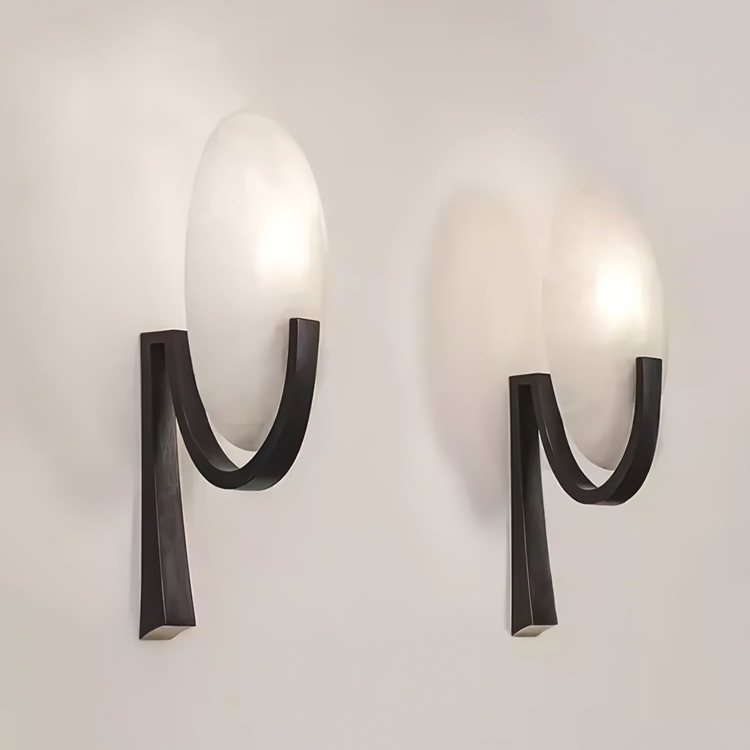 Alice Alabaster Wall Lamp | Metal & Alabaster | White Shade & Copper/Black Body
