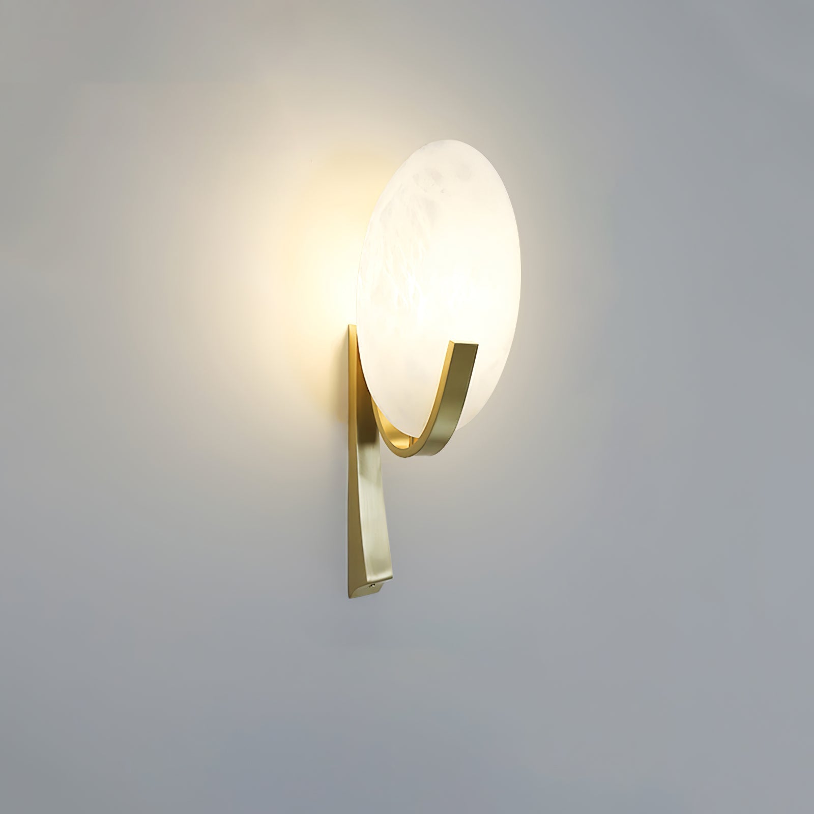 Alice Alabaster Wall Lamp | Metal & Alabaster | White Shade & Copper/Black Body