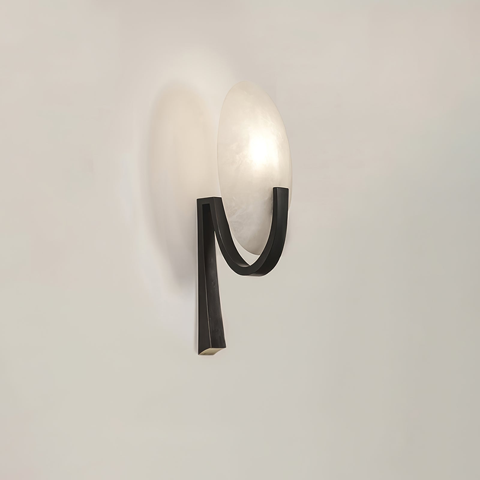 Alice Alabaster Wall Lamp | Metal & Alabaster | White Shade & Copper/Black Body