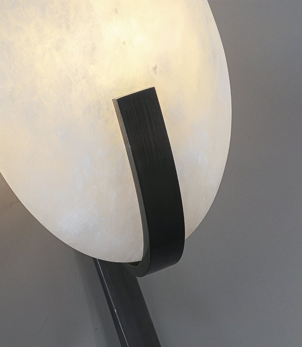 Alice Alabaster Wall Lamp | Metal & Alabaster | White Shade & Copper/Black Body