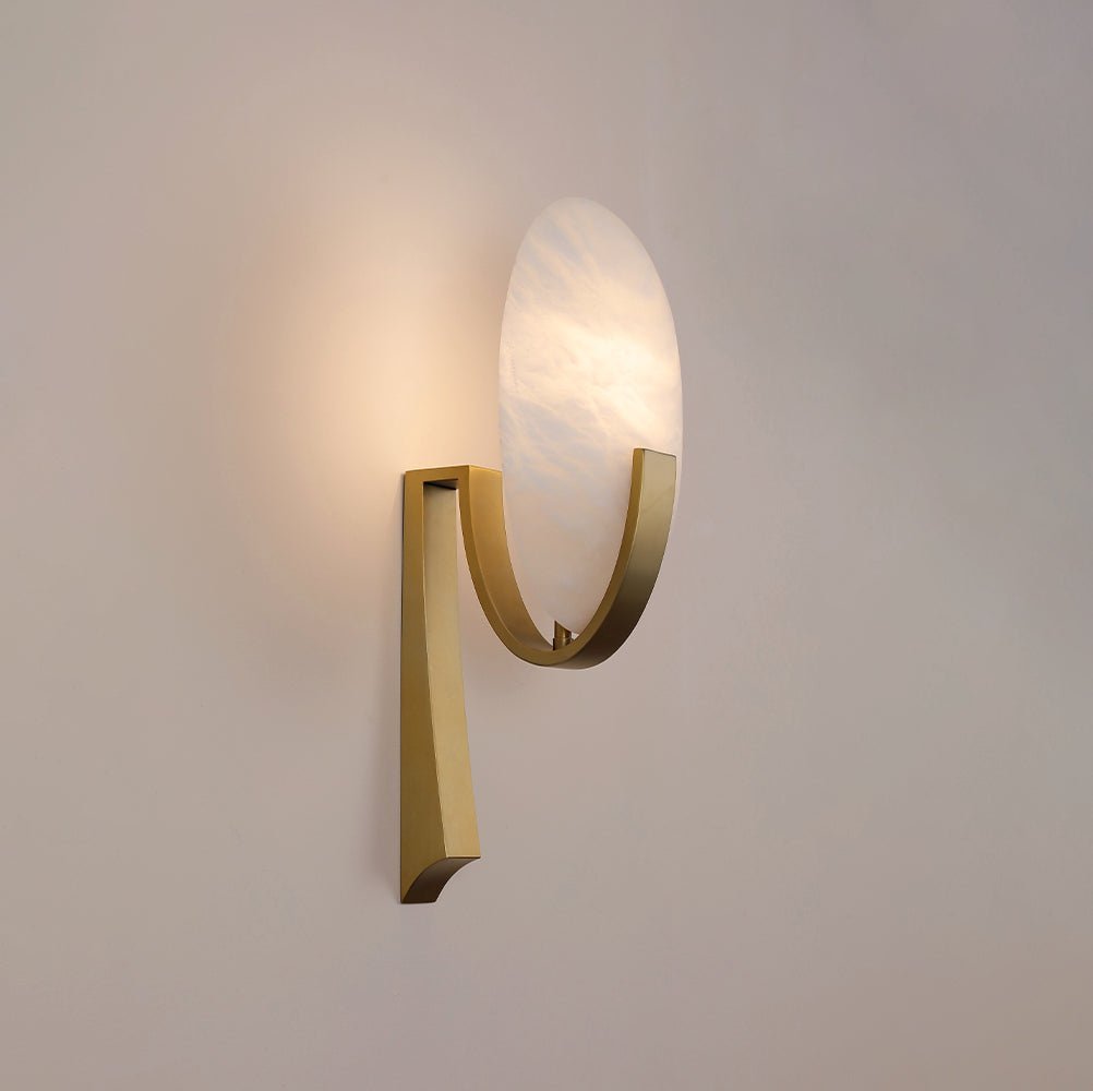 Alice Alabaster Wall Lamp | Metal & Alabaster | White Shade & Copper/Black Body