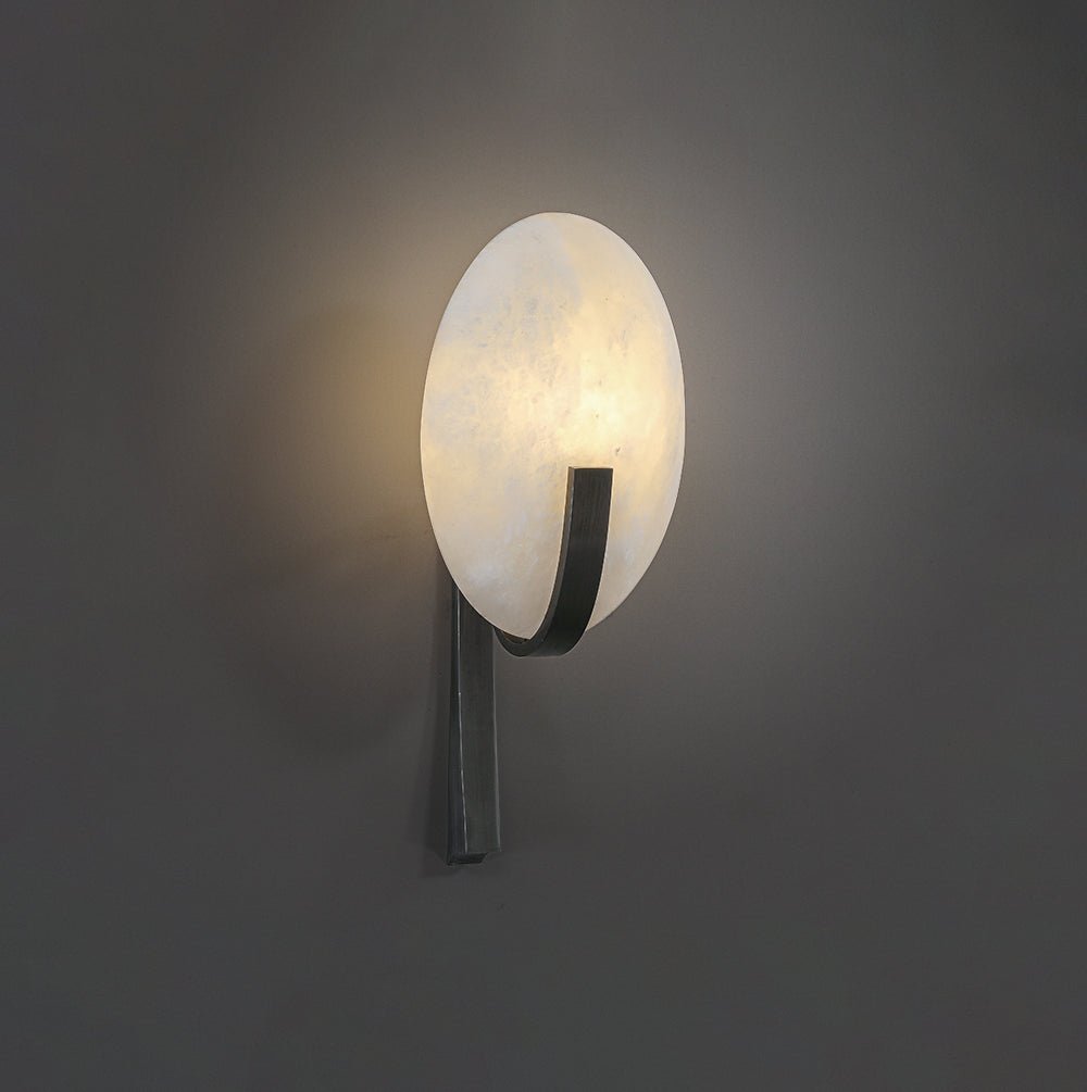 Alice Alabaster Wall Lamp | Metal & Alabaster | White Shade & Copper/Black Body