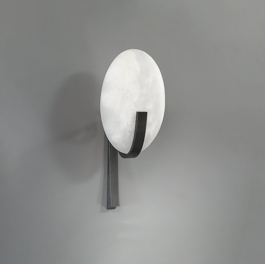 Alice Alabaster Wall Lamp | Metal & Alabaster | White Shade & Copper/Black Body