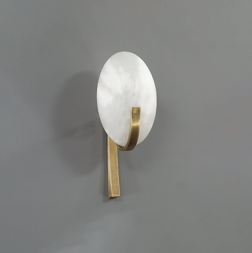 Alice Alabaster Wall Lamp | Metal & Alabaster | White Shade & Copper/Black Body