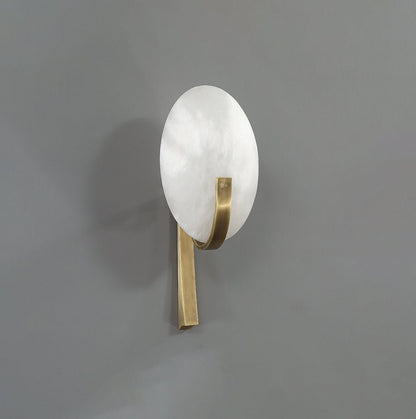 Alice Alabaster Wall Lamp | Metal & Alabaster | White Shade & Copper/Black Body