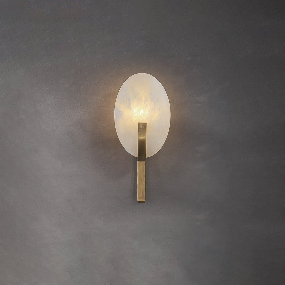 Alice Alabaster Wall Lamp | Metal & Alabaster | White Shade & Copper/Black Body