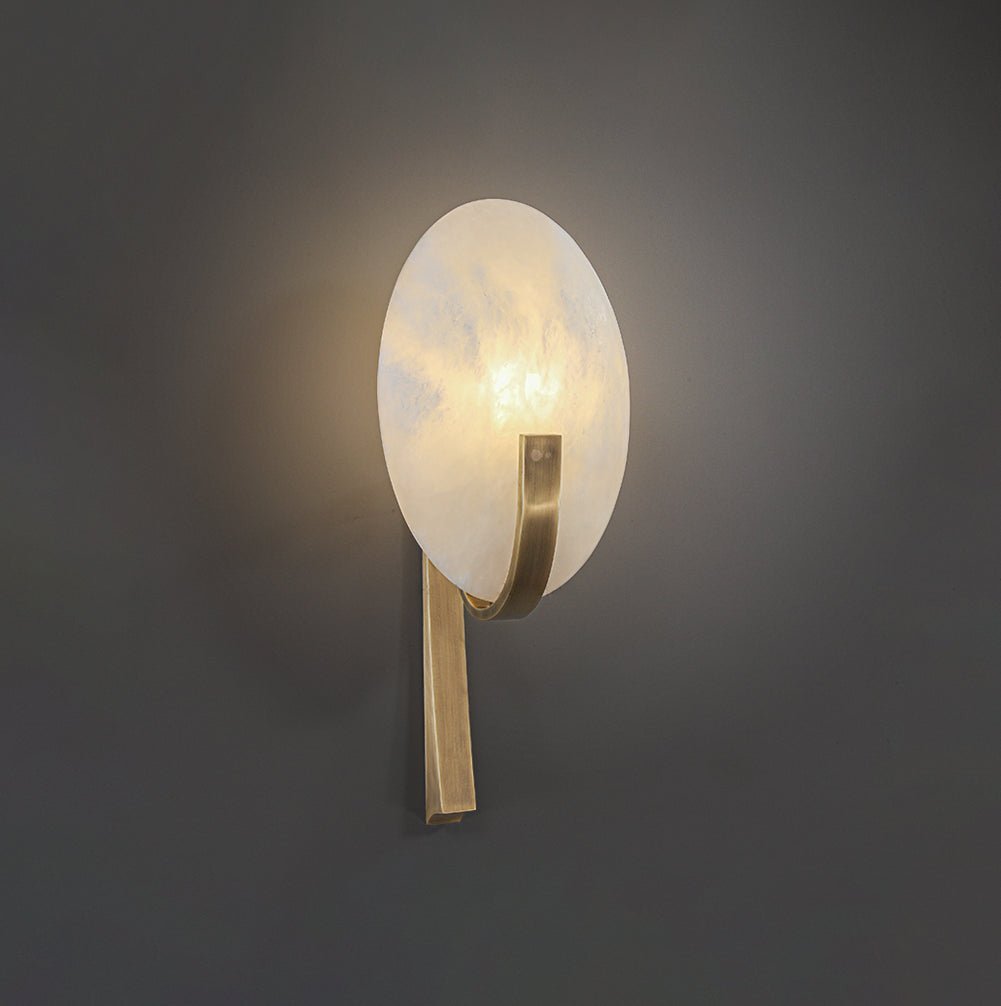 Alice Alabaster Wall Lamp | Metal & Alabaster | White Shade & Copper/Black Body