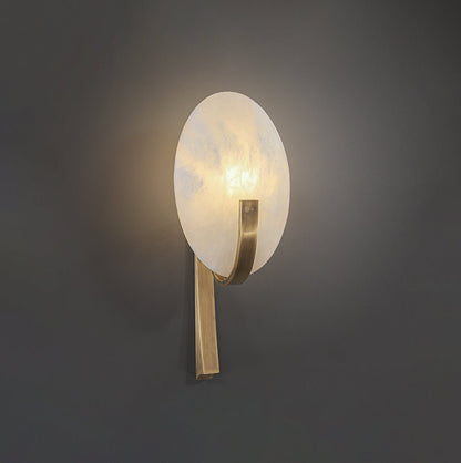Alice Alabaster Wall Lamp | Metal & Alabaster | White Shade & Copper/Black Body