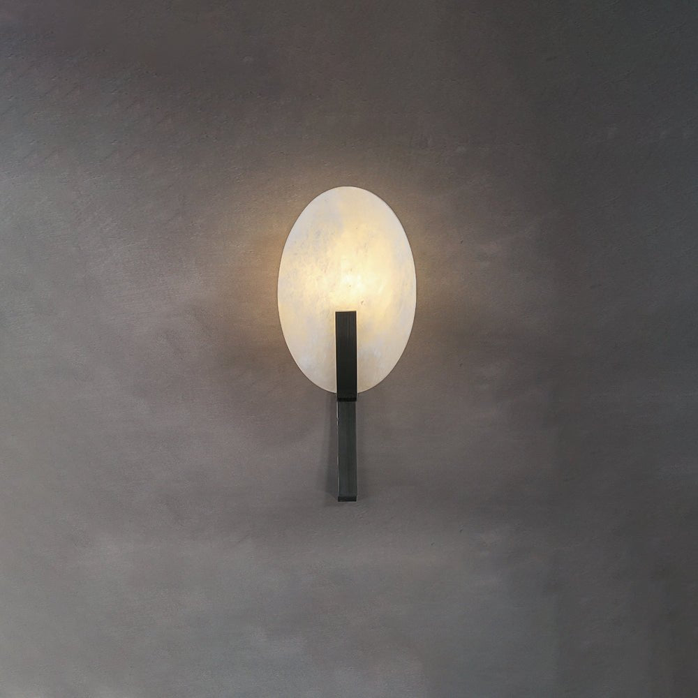 Alice Alabaster Wall Lamp | Metal & Alabaster | White Shade & Copper/Black Body