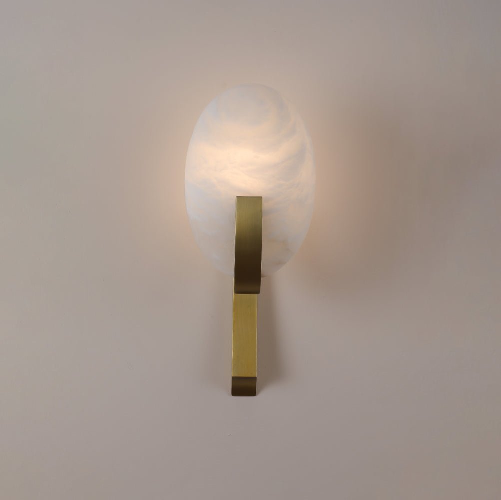 Alice Alabaster Wall Lamp | Metal & Alabaster | White Shade & Copper/Black Body