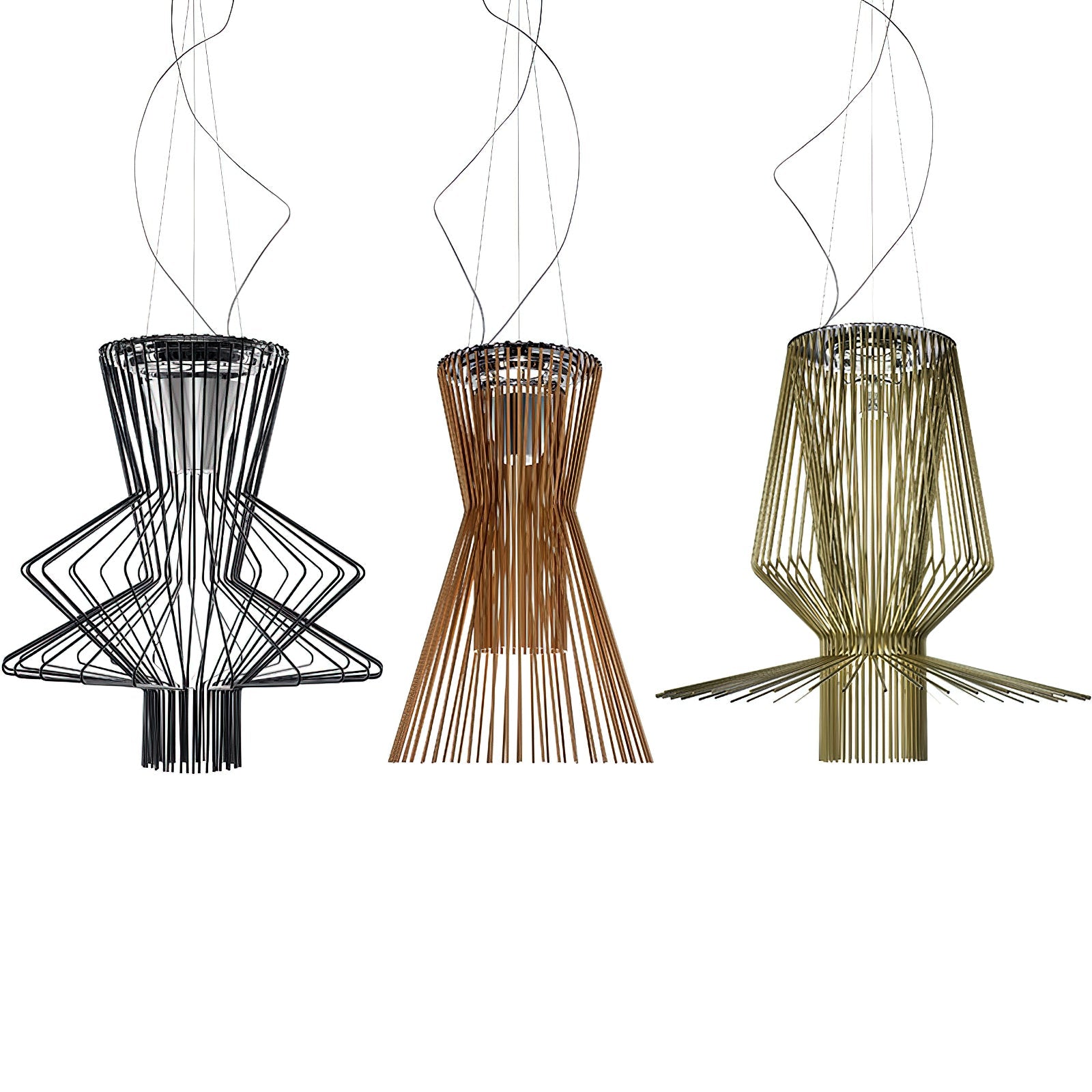 Allegretto Vivace Pendant Light | Iron & Stainless Steel | Black, Gold, Brown Options