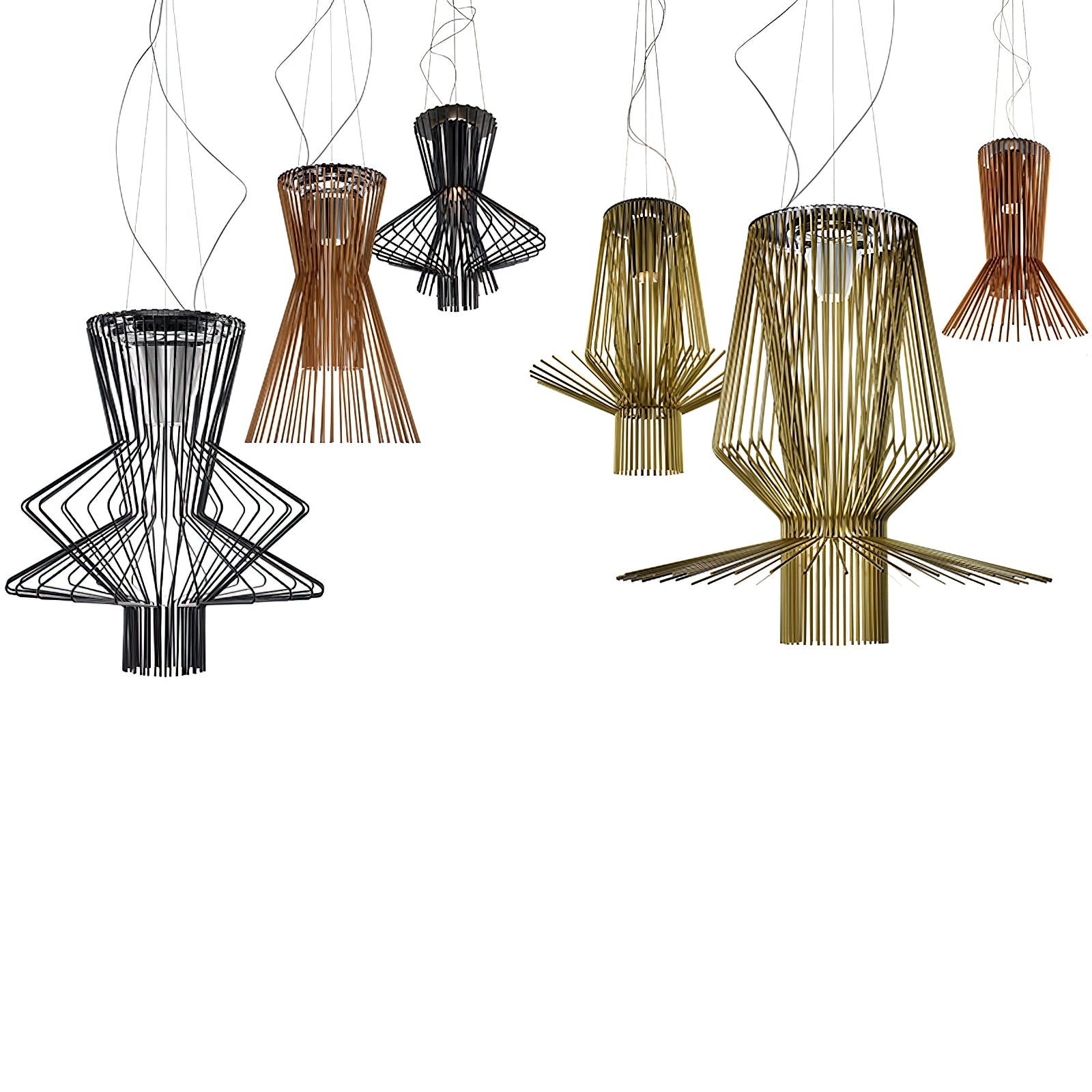 Allegretto Vivace Pendant Light | Iron & Stainless Steel | Black, Gold, Brown Options