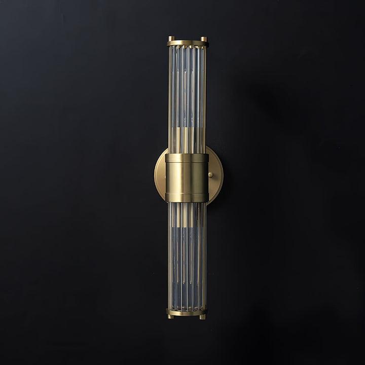 Celeste Cylinder Wall Light | Brass & Glass | Clear Shade