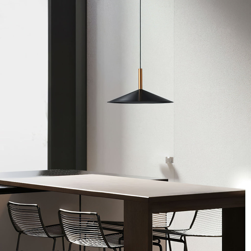 Altura Pendant Lamp | Aluminum & Metal | Gold & Black Shade