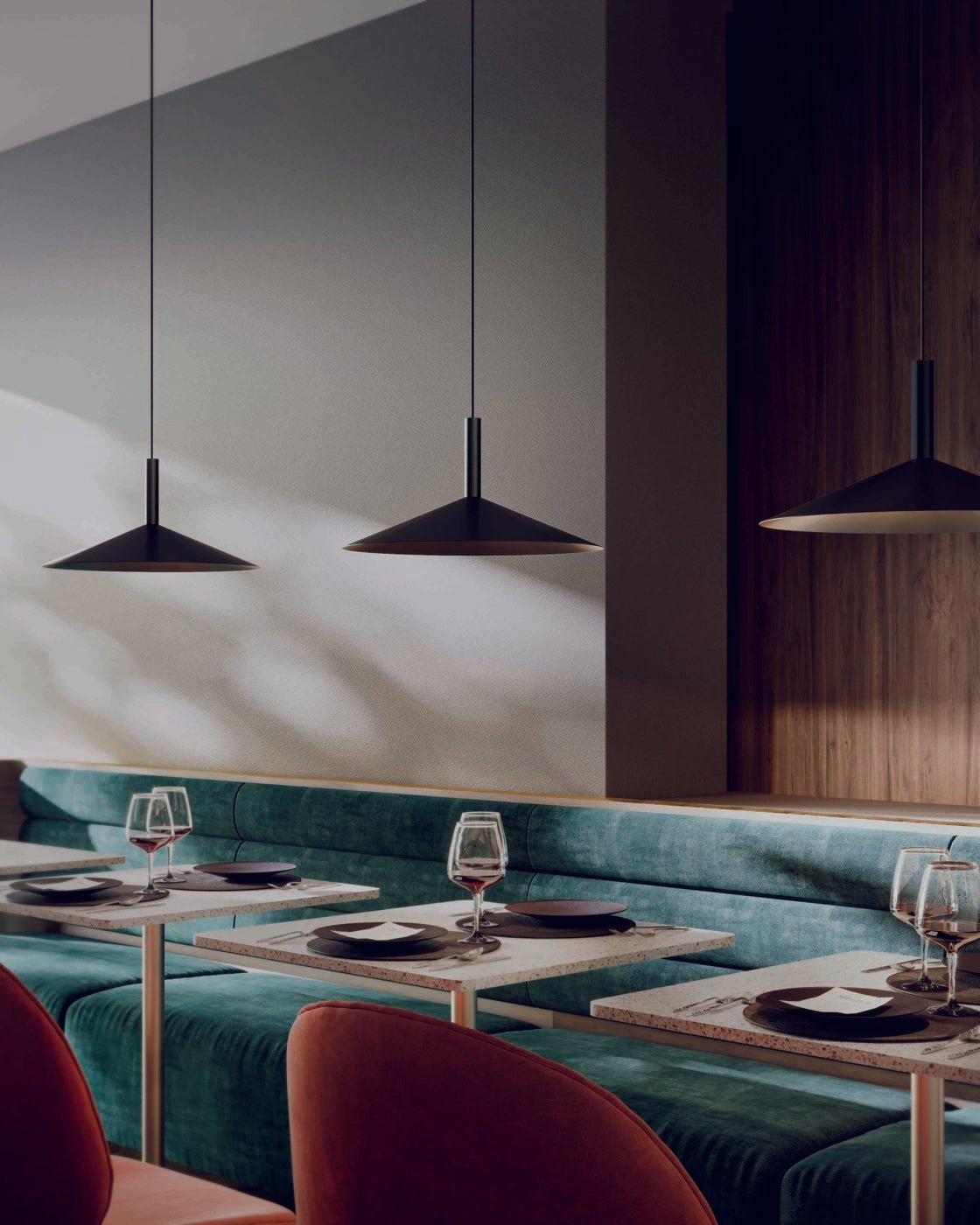 Altura Pendant Lamp | Aluminum & Metal | Gold & Black Shade