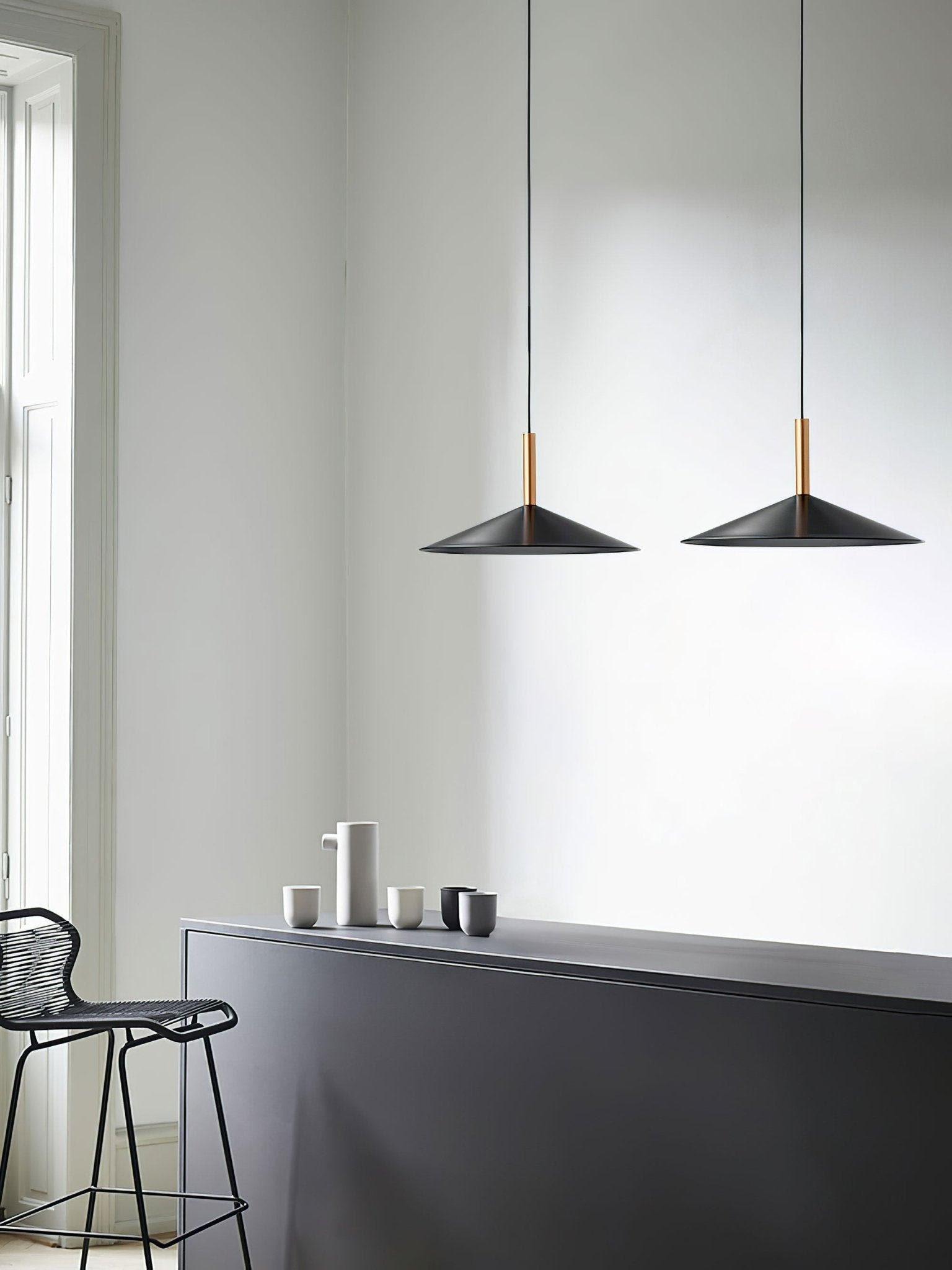 Altura Pendant Lamp | Aluminum & Metal | Gold & Black Shade