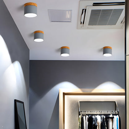 Alva Wooden Surface Downlight | Wood & Metal | Black, White, Grey, Blue, Green, Pink, Coffee