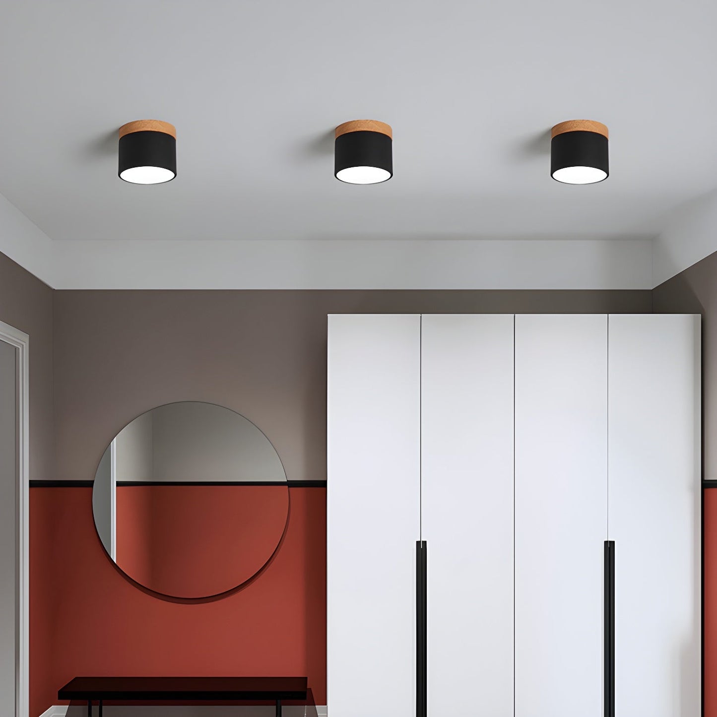Alva Wooden Surface Downlight | Wood & Metal | Black, White, Grey, Blue, Green, Pink, Coffee