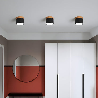 Alva Wooden Surface Downlight | Wood & Metal | Black, White, Grey, Blue, Green, Pink, Coffee