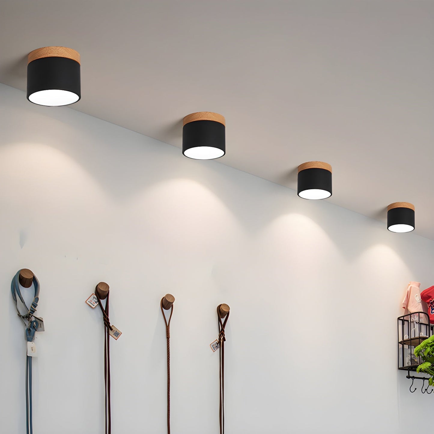 Alva Wooden Surface Downlight | Wood & Metal | Black, White, Grey, Blue, Green, Pink, Coffee