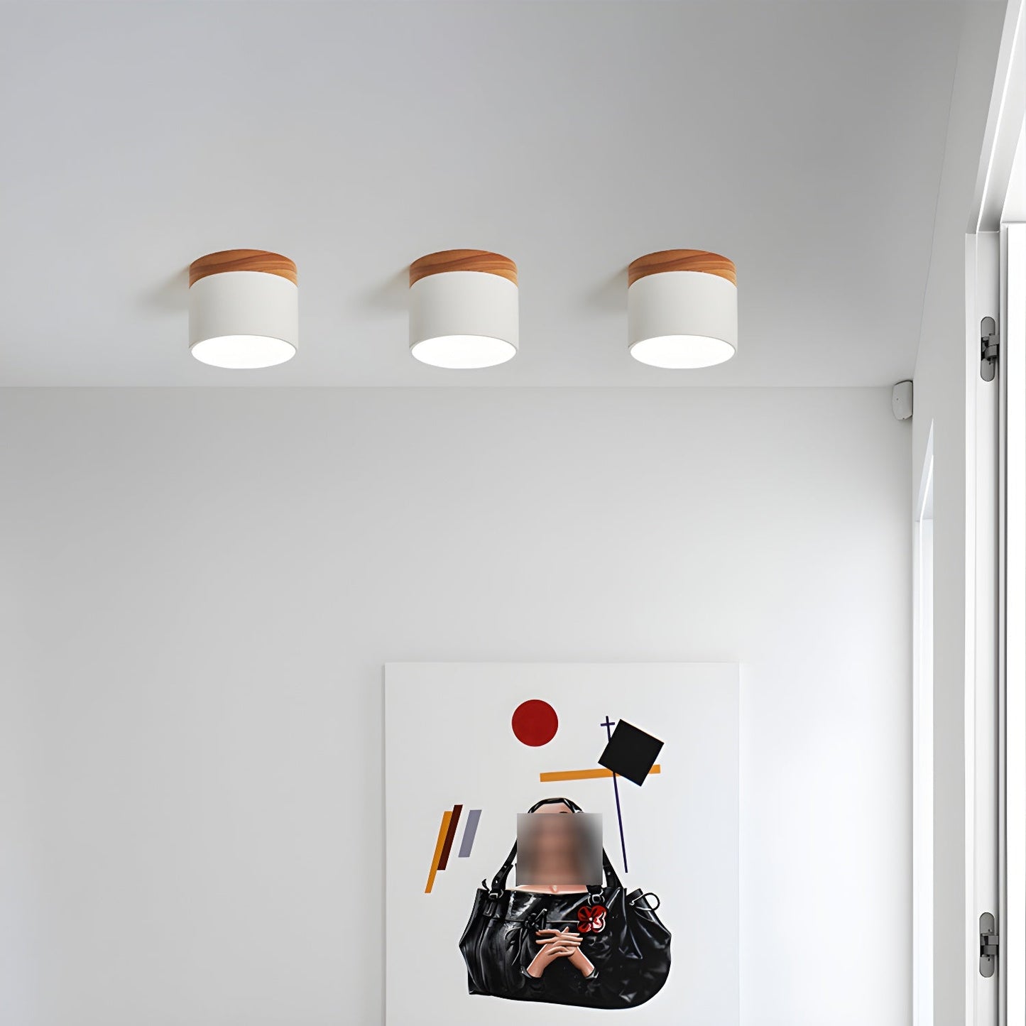 Alva Wooden Surface Downlight | Wood & Metal | Black, White, Grey, Blue, Green, Pink, Coffee