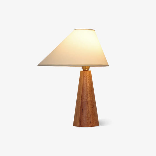Alvin Table Lamp | Wooden Base & Linen Shade | White