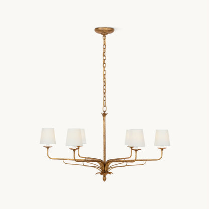 Amalfi Chandelier | Antique Brass & Fabric | 2 or 6 Lights Options
