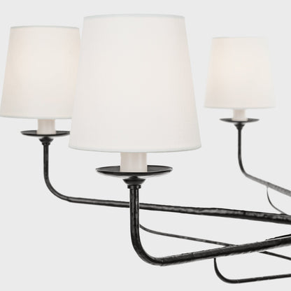 Amalfi Chandelier | Antique Brass & Fabric | 2 or 6 Lights Options