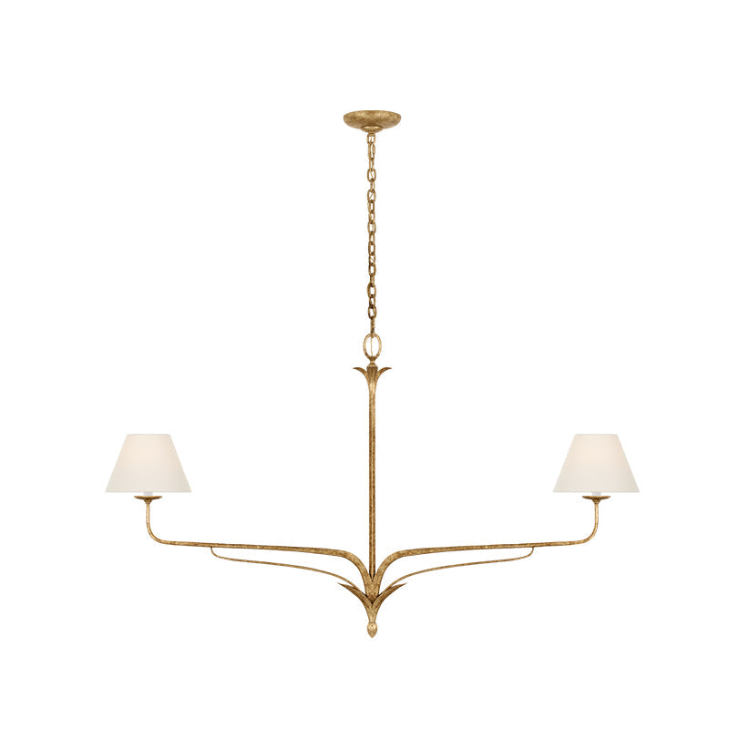 Amalfi Chandelier | Antique Brass & Fabric | 2 or 6 Lights Options
