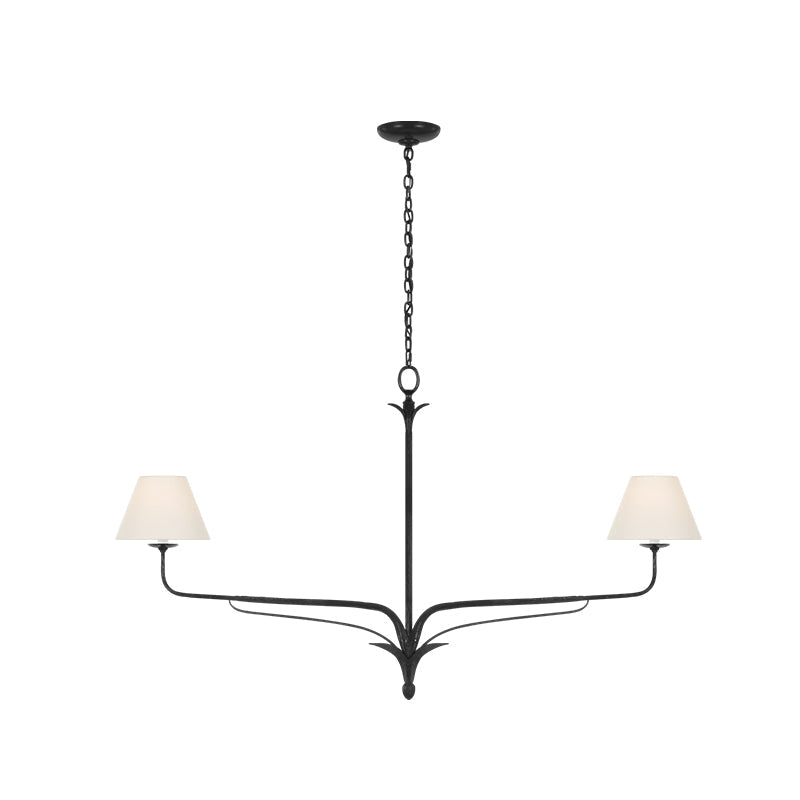Amalfi Chandelier | Antique Brass & Fabric | 2 or 6 Lights Options