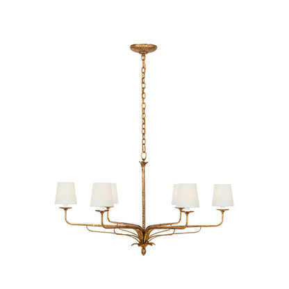 Amalfi Chandelier | Antique Brass & Fabric | 2 or 6 Lights Options