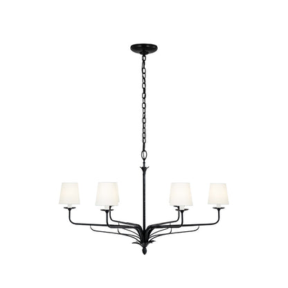 Amalfi Chandelier | Antique Brass & Fabric | 2 or 6 Lights Options