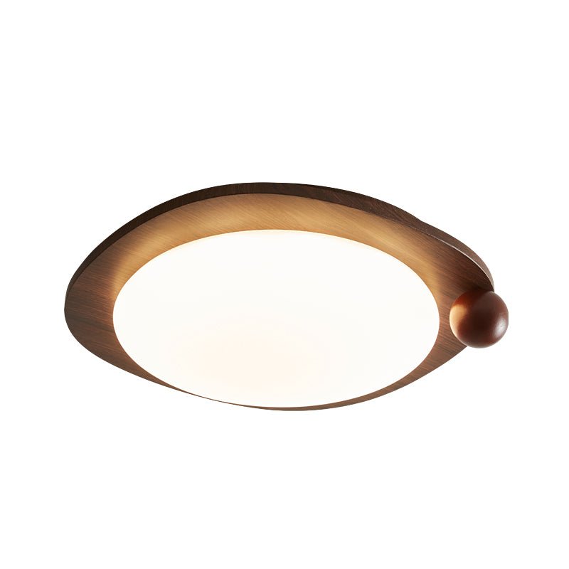 Amalphi Ceiling Light | Walnut Wood Grain | White Shade