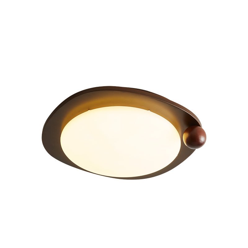 Amalphi Ceiling Light | Walnut Wood Grain | White Shade
