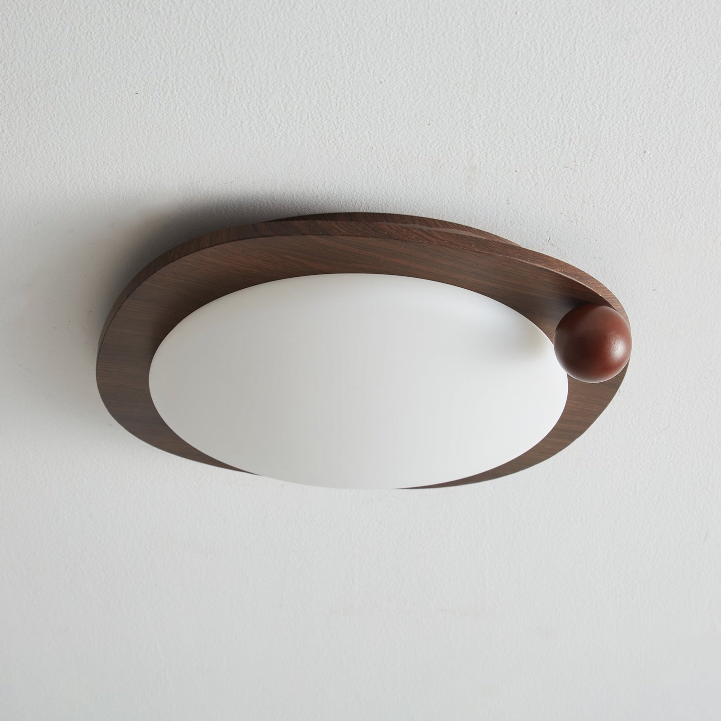 Amalphi Ceiling Light | Walnut Wood Grain | White Shade